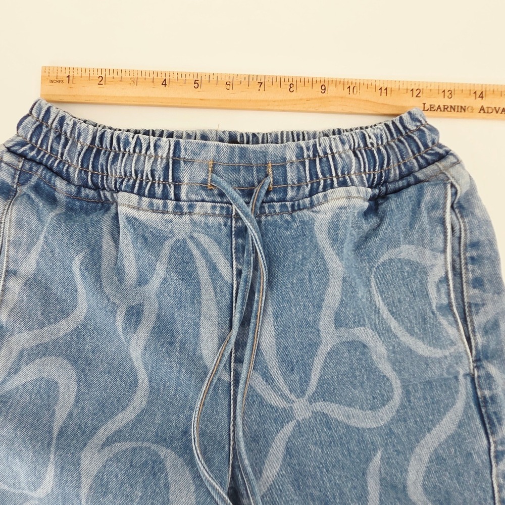 Damson Madder Felix Bow-print Barrel-leg Jeans Joggers Womens 6 NWOT Streetwear - Picture 12 of 15